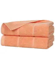 Superior Set of 2 Milo Smart Twist Cotton Medium Weight Solid Ribbed Bath Sheets