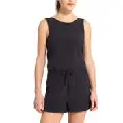 Athleta Crossback Romper Shortie Black Womens Large Jumper Shorts NWT