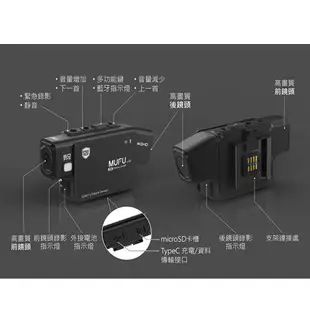 【現貨贈三好禮】MUFU V70P 衝鋒機 雙鏡頭藍牙機車行車記錄器 前後2K 一機雙待 V30P升級款