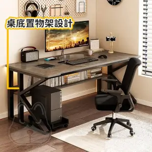 【優品星球】二代 加厚款 置物架電腦桌 100cm 灰色 黑色(桌子 書桌 工作桌 居家辦公 電競桌 餐桌)