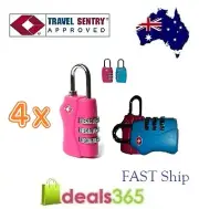 Four X3 Digit TSA Approved Combination Locks Travel Luggage Padlock Suitcase