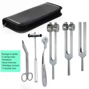 Set of 7 Pcs Diagnostic Reflex Percussion Kit- Tuning Forks Buck Hammer + More