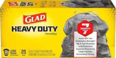 Glad ForceFlex Garbage Bags, Multipurpose Garbage Bags with Stretchable Strength
