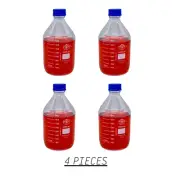 Simax Laboratory Reagent Media Bottle 2000 ml Borosilicate Clear Glass 4 pieces