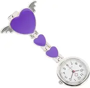 [BESTYASH] Pocket Watch Pour Ladies School Watch Pink Smartwatch Second Hand Nurses Ladies Nursing Woman Women Nurse Portable Breast Alloy Purple