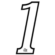 Mongoose plate number #1 decal - Black Outline - Old school bmx