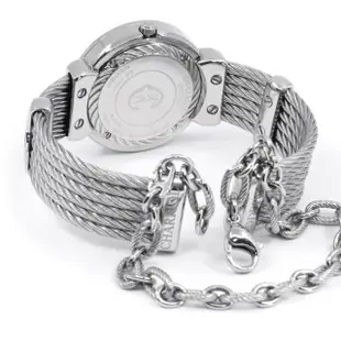 【CHARRIOL 夏利豪】St-Tropez 鈦 心鑽小秒盤鎖鏈鋼索手錶-30mm(ST30SD560056)