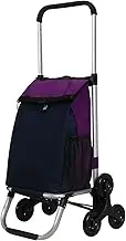 Small Collapsible Shopping Cart for Grocery Store, Portable Grocery Shopping Cart with Wheels, Telescoping Handle and Removable Waterproof Bag(Purple)