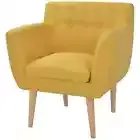 vidaXL Armchair Yellow Fabric HEE