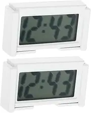 DONFAMDS 2Pcs Mini Portable Digital Clock for Car Dash Accessories Unique for Students Desks Lightweight Easy to Carry Silent Clock