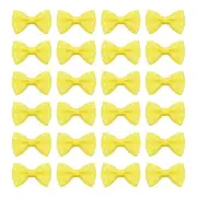100 Pcs 1.5" Grosgrain Ribbon Mini Bow Printing for Crafts DIY, Yellow