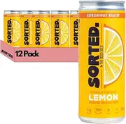 SORTED. Lemon Prebiotic Soft Drink | Boosts Gut Health | High-Fibre, 99.9% Sugar-Free, Low Carb, Low Calories | 12x250ml Cans