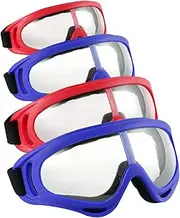Locisne 4 Pack Safety Protection Glasses,Windproof Dustproof Protective Safety Goggles Flexible Eyewear Eye Glasses for Outdoor Sports CS Army Nerf Tactical Goggles Eye Protection