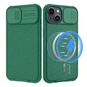 Nillkin For Apple iPhone 15 Case [Support Magsafe Charger] CamShield With Camera Protection Case Slim Magnetic Shockproof Heavy Duty Cover (Green)