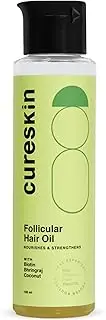 Cureskin Follicular Hair Oil Nourishes Strengthens With Biotin, Bhringraj And Coconut Hair Oil 100 ml Pack Of 1