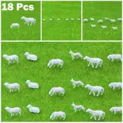 Painted Sheep Models for Model Railway Set of 18 Animals HO Scale 6 Styles