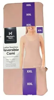 Member's Mark Ladies Scoop Neck or V Neck Seamless Reversible Cami Tank 2xL New