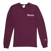 Champion LIFE Men's C logo Patch Long Sleeve DARK BERRY PURPLE Tee