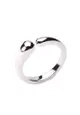 MILLENNE Minimal Organic Form White Gold Adjustable Ring with 925 Sterling Silver