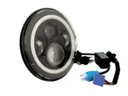 7" Black Headlight LED with Halo Harley Davidson Touring Electra glide Softail