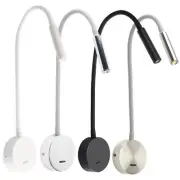 Flexible Pipe 3W LED Wall Light Bookshelf Reading Picture Lamp Fixture Switch
