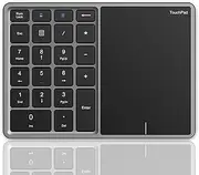 Wireless Number Pad, 22 Keys Numeric Keypad with Touchpad, USB C Financial Accounting Numpad Keyboard for Laptop (Iron Gray)