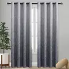 DWCN Ombre Blackout Curtains for Bedroom - Damask Patterned Thermal Insulated...