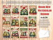 12 Assorted All Occasion Greeting Cards Blank with Envelopes #011