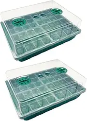 Germination Trays, Seed Tray Seed Starter Tray 48 Cells Garden Seed Propagator Seed Planting Tray for Greenhouse 2PCS