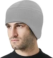[Generic] Warm Winter Hat - Warm Cycling Hat, Winter Thermal Running Cap | Cycling Hat For Cold Weather, Ear Warmer, Helmet Liner For Cold Weather Equipment, For C, Light Grey