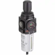 ARO Filter-Regulator: 1/2" NPT, 172 cfm, 5 micron, 0 psi to 140 psi, 250 psi Max