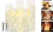 Flameless LED Candles with Timer 5 Pc Flickering Flameless Candles for White