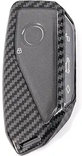Key Fob Cover Compatible with BMW iX 3 2 5 7 X1 X4M X5 XM X6 X7 2021 2022 2023 2024 Carbon Fiber Remote Control Key Case Shell Covers Holder Protector 1PC 4 Button