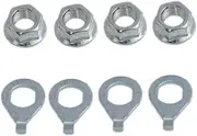 Meuey Lyot Bike axle nut M10 Bicycle Hub Silver Flanged Shaft Nut Kit with Front and Rear Bicycle Wheel Washers Bicycle Parts 8pcs