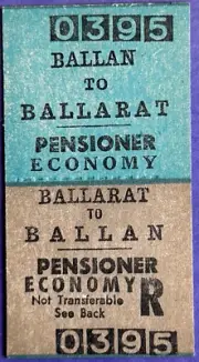 VR Ticket - BALLAN to BALLARAT - Pensioner Economy Return