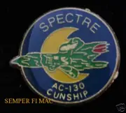 AC-130 SPOOKY HERK GUNSHIP US AIR FORCE HAT PIN AFB DEATH FROM ABOVE! SKULL TAC