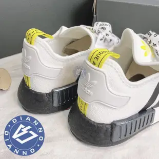 帝安諾-實體店面 愛迪達 ADIDAS NMD R1 白黑 黃標 滿版 串標 鞋帶 復古 FV2549