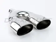 DT-24065DL DUAL OVAL DOUBLE WALL ROUND STAINLESS EXHAUST TIP 2.25" INLET 14.5 L
