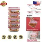 Freshlock 5-Pack 4-Cup Airtight Glass Food Containers for Meal Prep and Storage
