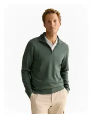 [Trenery] Australian Merino Half Zip in Olive Green