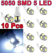 10x T10 5050 SMD 5-LED 194 168 W5W 360 Wedge Bulb XENON WHITE Car Tail light