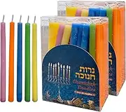 Tribello Hanukkah Candles for Menorah - 5.5" Colorful Menorah Candles for Chanukah - Premium Paraffin Wax Chanukah Candles for All 8 Days of Chanukah - 45 Count (2 Pack)