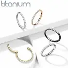 Implant Grade Solid Titanium Hinged Segment Rings W/ CNC Set CZ Ear Cartilage