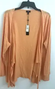 Talbots waterfall cascade drape cardigan light orange 2X