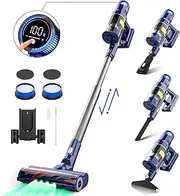 [VICSONIC] Cordless Vacuum Cleaner, 33Kpa/520W Stick Vacuum with OLED Touch Screen/Brushless Motor, Up to 65 Min Runtime Rechargeable, 12 in 1 Vacuum Cleaner Carpet and Floor