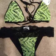 BRAND NEW 2 PC BEACH BUNNY MYSTIC SHINE GREEN SEQUIN BIKINI XLARGE SMALL SET