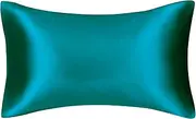 100% Pure Mulberry Silk Pillowcase for Hair and Skin Both Side Natural Hypoallergenic Smooth Pillowcase with Hidden Zipper 50 x 75 cm (Standard(51X75CM), Peacock Blue)