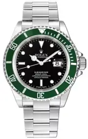 Rolex Submariner Date Green Bezel "Kermit" Automatic Black Dial Mens Dress Watch