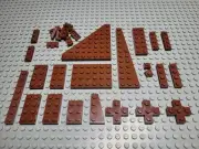 LEGO Lot of 30 Reddish Brown Plates Wedge Plates 1x2 1x4 2x4