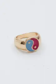 Gold Yin Yang Ring - Size ONE, Women's Ring